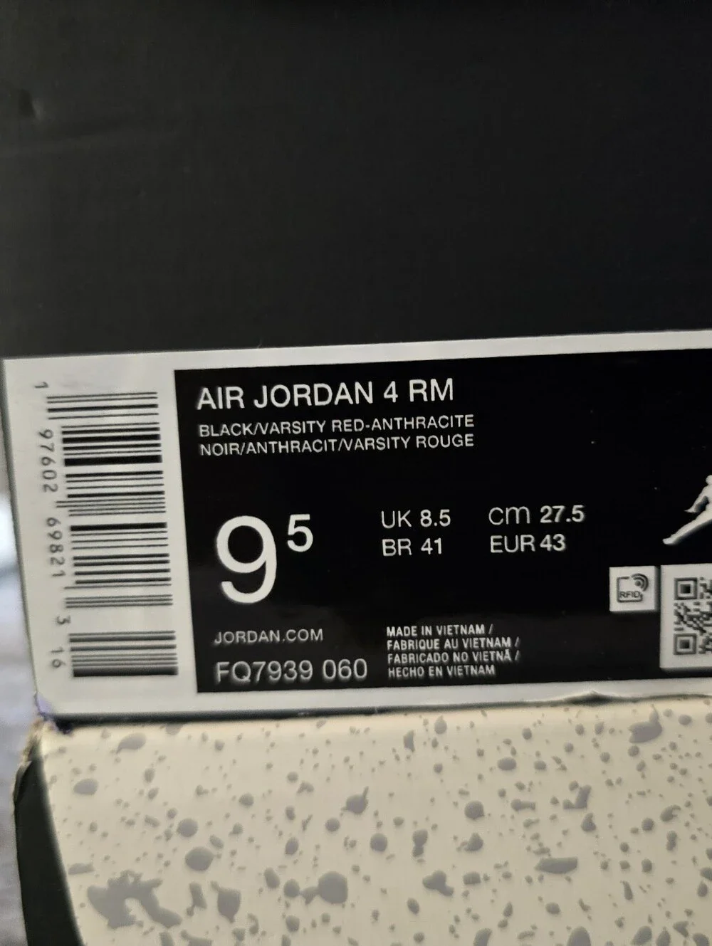 Air Jordan 4 RM Reimagined Black Varsity Red